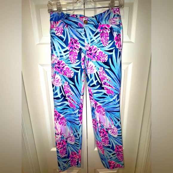 Lilly Pulitzer Pants - Lilly Pulitzer Kelly Knit Skinny Ankle Pants Mr Peacock Tweethearts SIZE 0 EUC